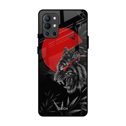 Red Moon Tiger OnePlus 9R Glass Back Cover Online