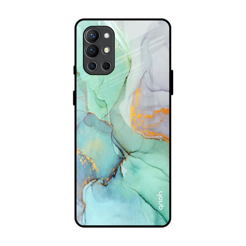 Green Marble OnePlus 9R Glass Back Cover Online