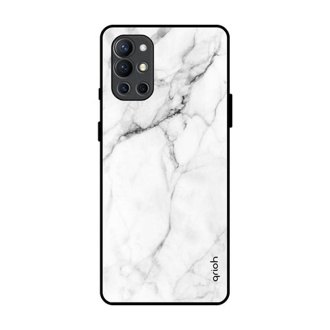 Modern White Marble OnePlus 9R Glass Back Cover Online