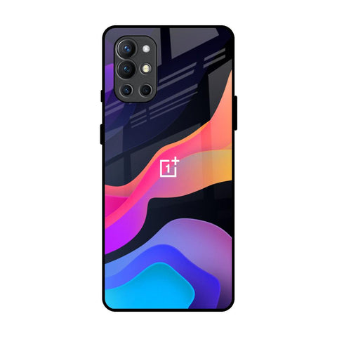 Colorful Fluid OnePlus 9R Glass Back Cover Online