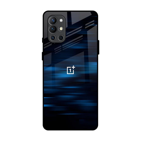 Blue Rough Abstract OnePlus 9R Glass Back Cover Online