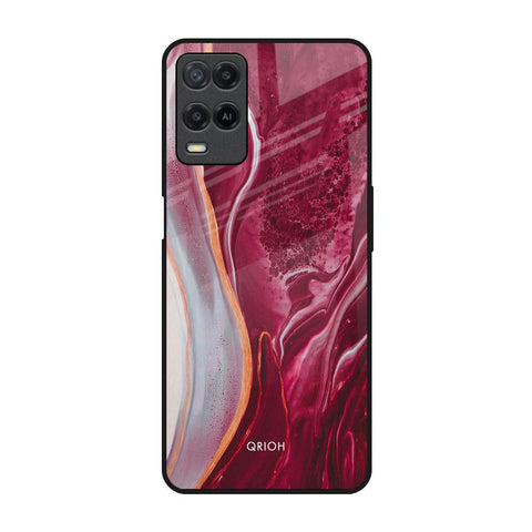 Crimson Ruby Realme 8 Glass Back Cover Online