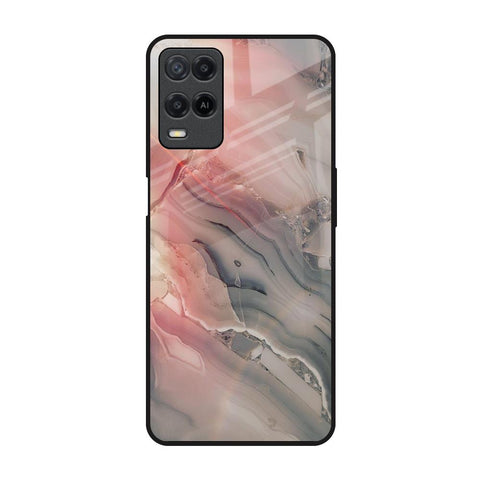 Pink And Grey Marble Realme 8 Glass Back Cover Online