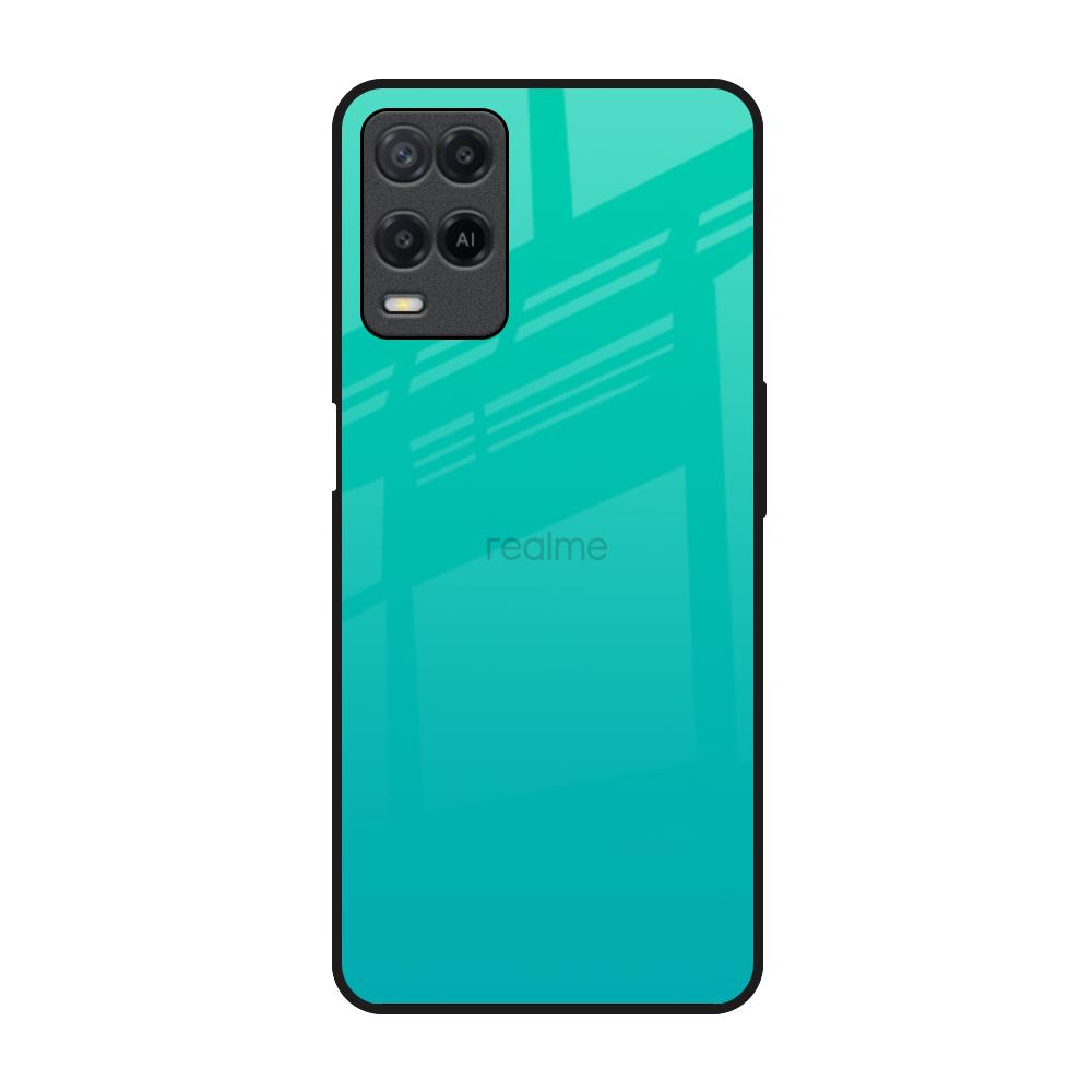 Cuba Blue Realme 8 Glass Back Cover Online
