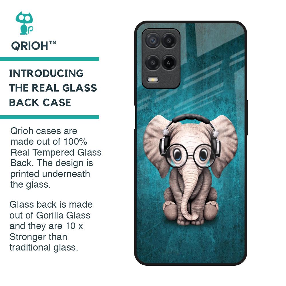 Adorable Baby Elephant Glass Case For Realme 8