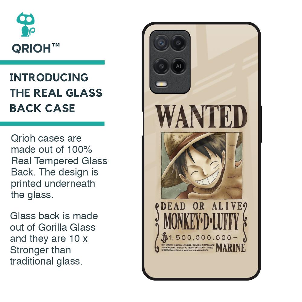 Luffy Wanted Glass Case for Realme 8