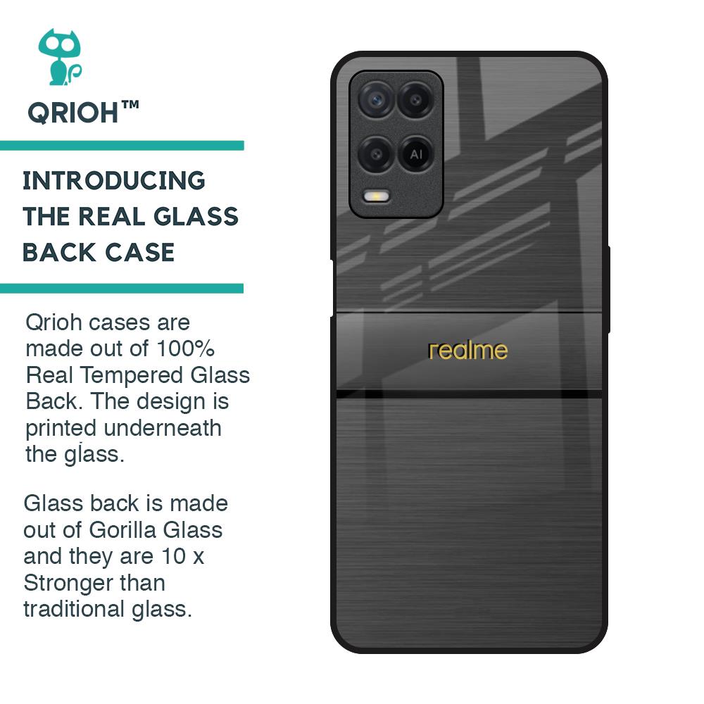 Grey Metallic Glass Case For Realme 8