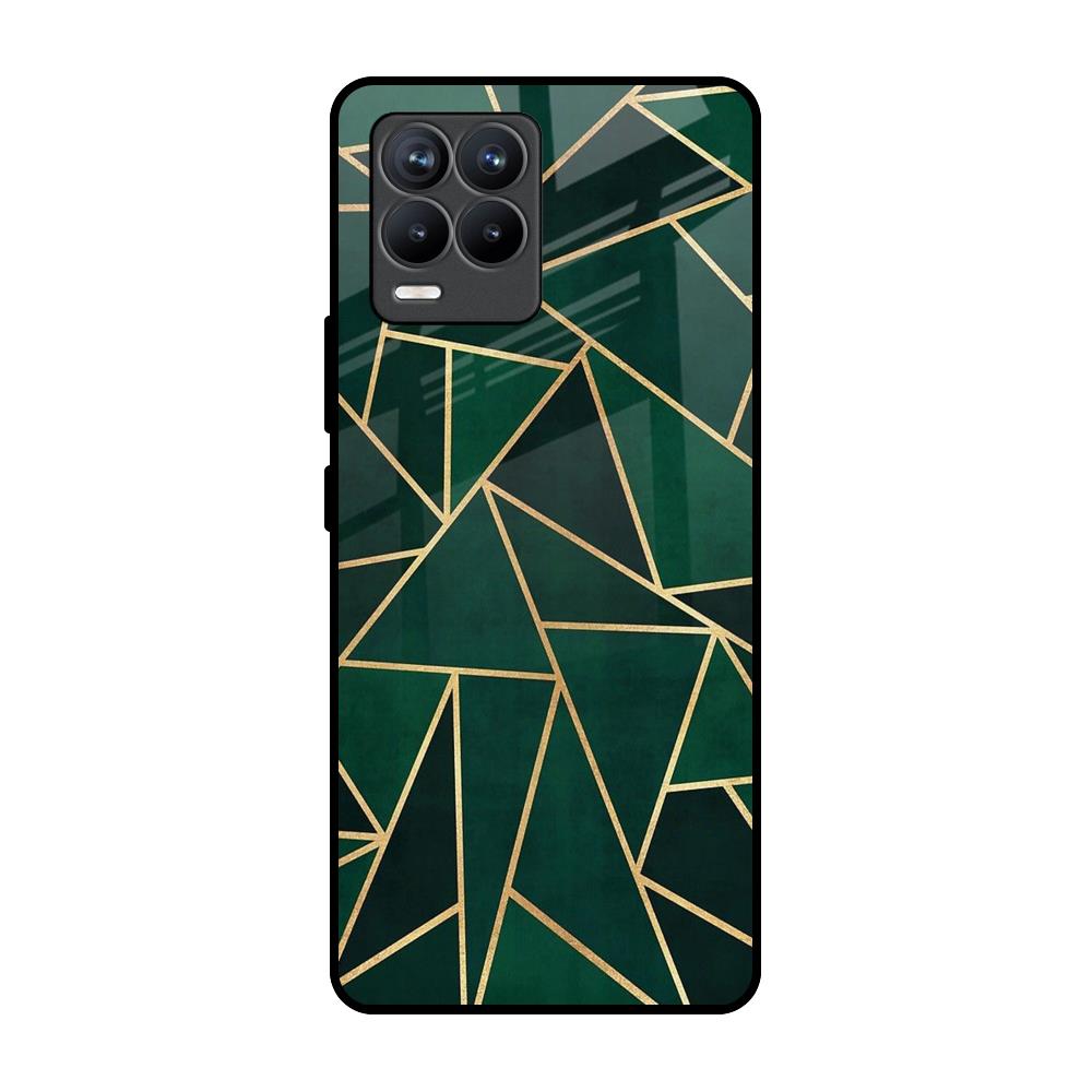Abstract Green Realme 8 Pro Glass Back Cover Online