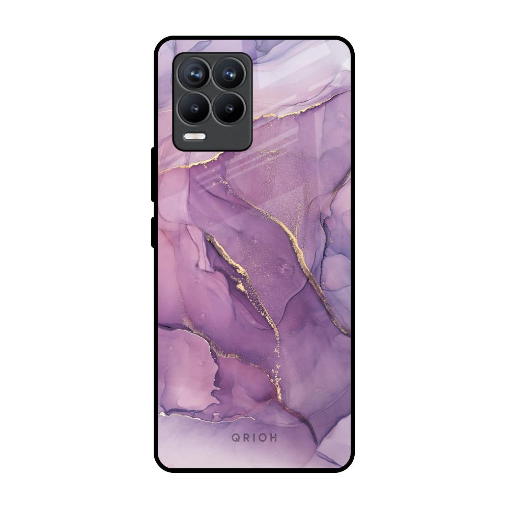 Purple Gold Marble Realme 8 Pro Glass Back Cover Online