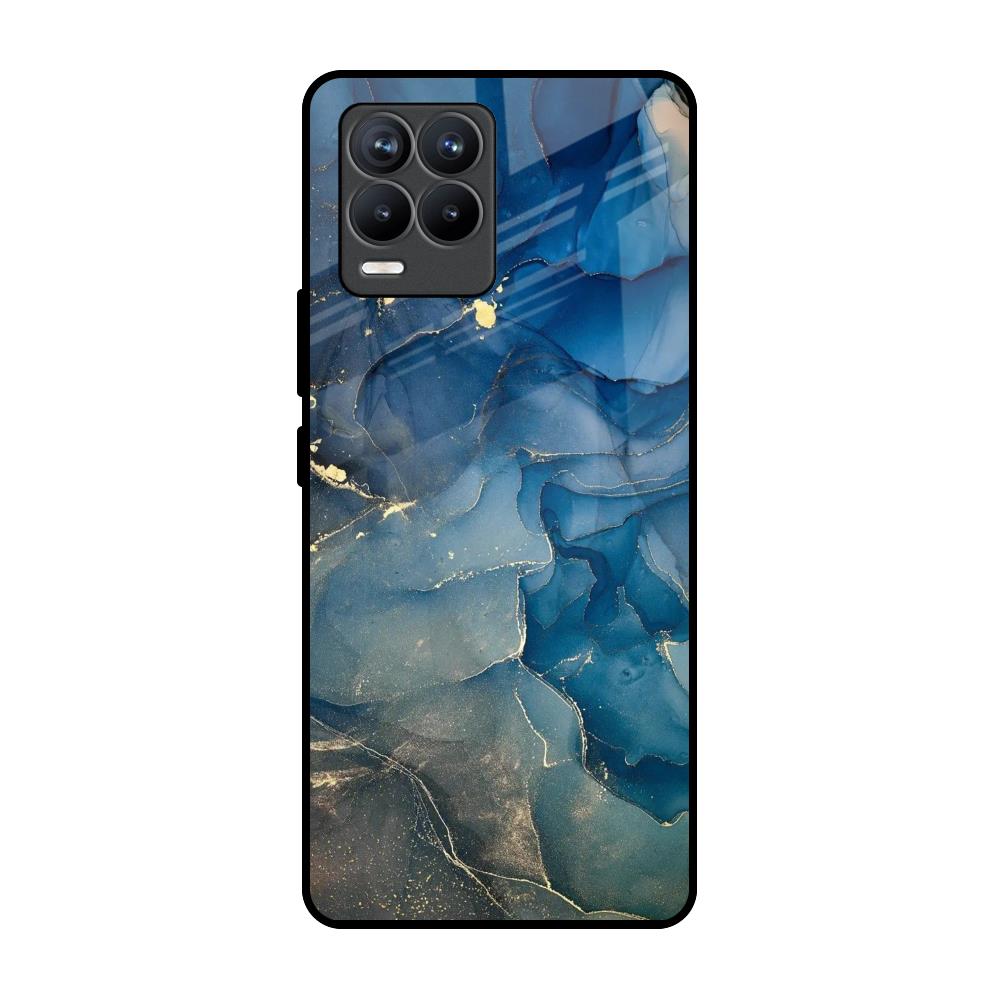 Blue Cool Marble Realme 8 Pro Glass Back Cover Online