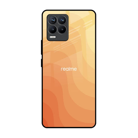 Orange Curve Pattern Realme 8 Pro Glass Back Cover Online