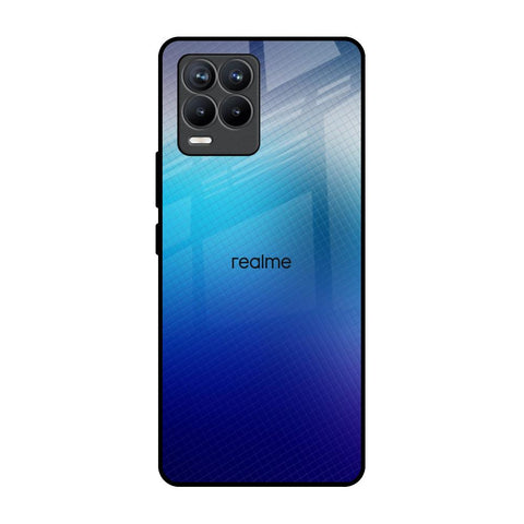 Blue Rhombus Pattern Realme 8 Pro Glass Back Cover Online