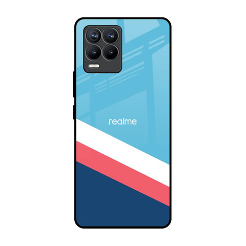 Pink & White Stripes Realme 8 Pro Glass Back Cover Online