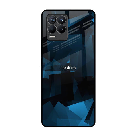 Polygonal Blue Box Realme 8 Pro Glass Back Cover Online