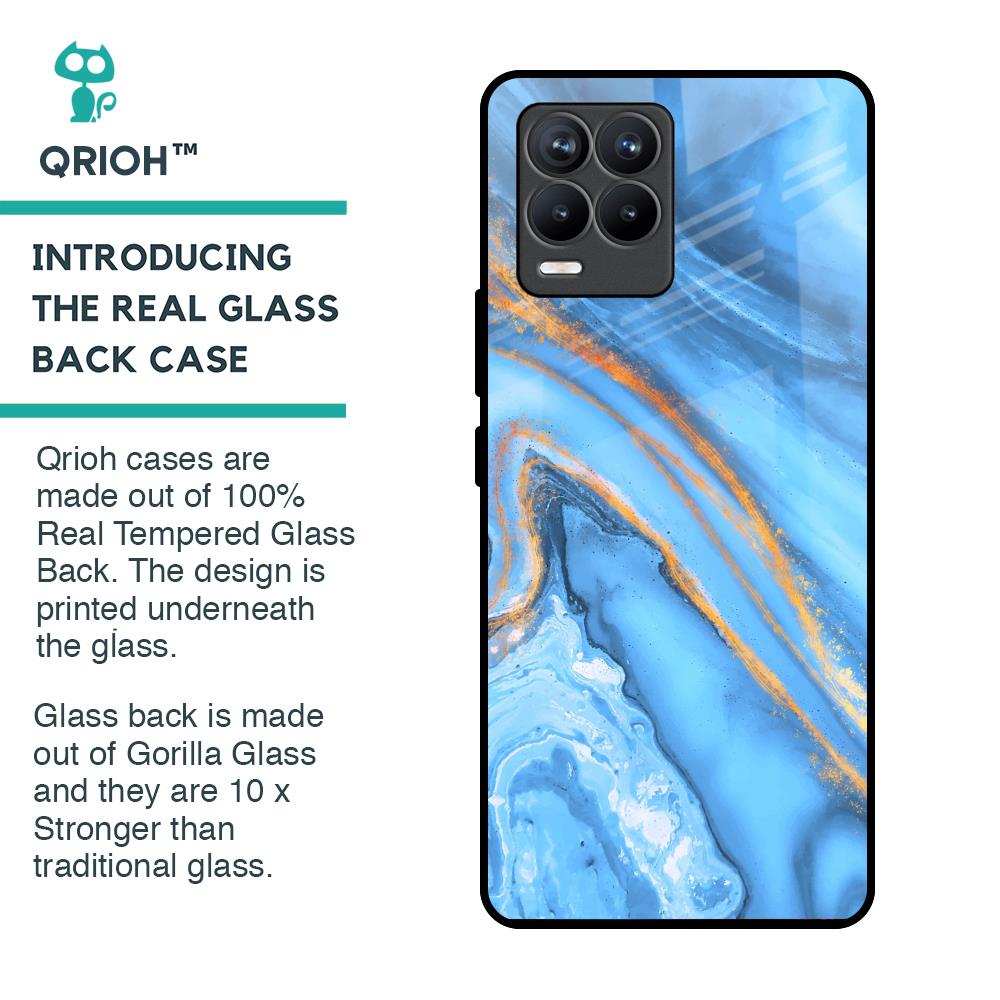 Vibrant Blue Marble Glass Case for Realme 8 Pro