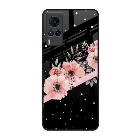 Floral Black Band Vivo X60 Glass Back Cover Online
