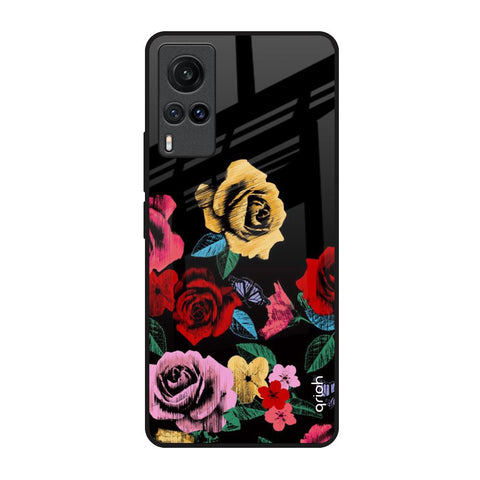 Floral Decorative Vivo X60 Glass Back Cover Online