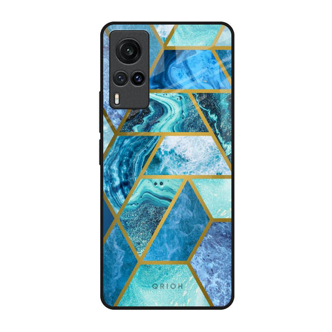 Turquoise Geometrical Marble Vivo X60 Glass Back Cover Online
