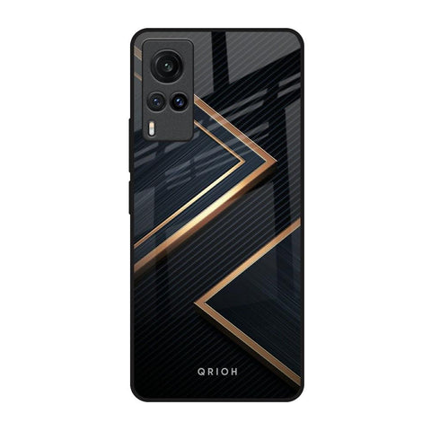 Sleek Golden & Navy Vivo X60 Glass Back Cover Online