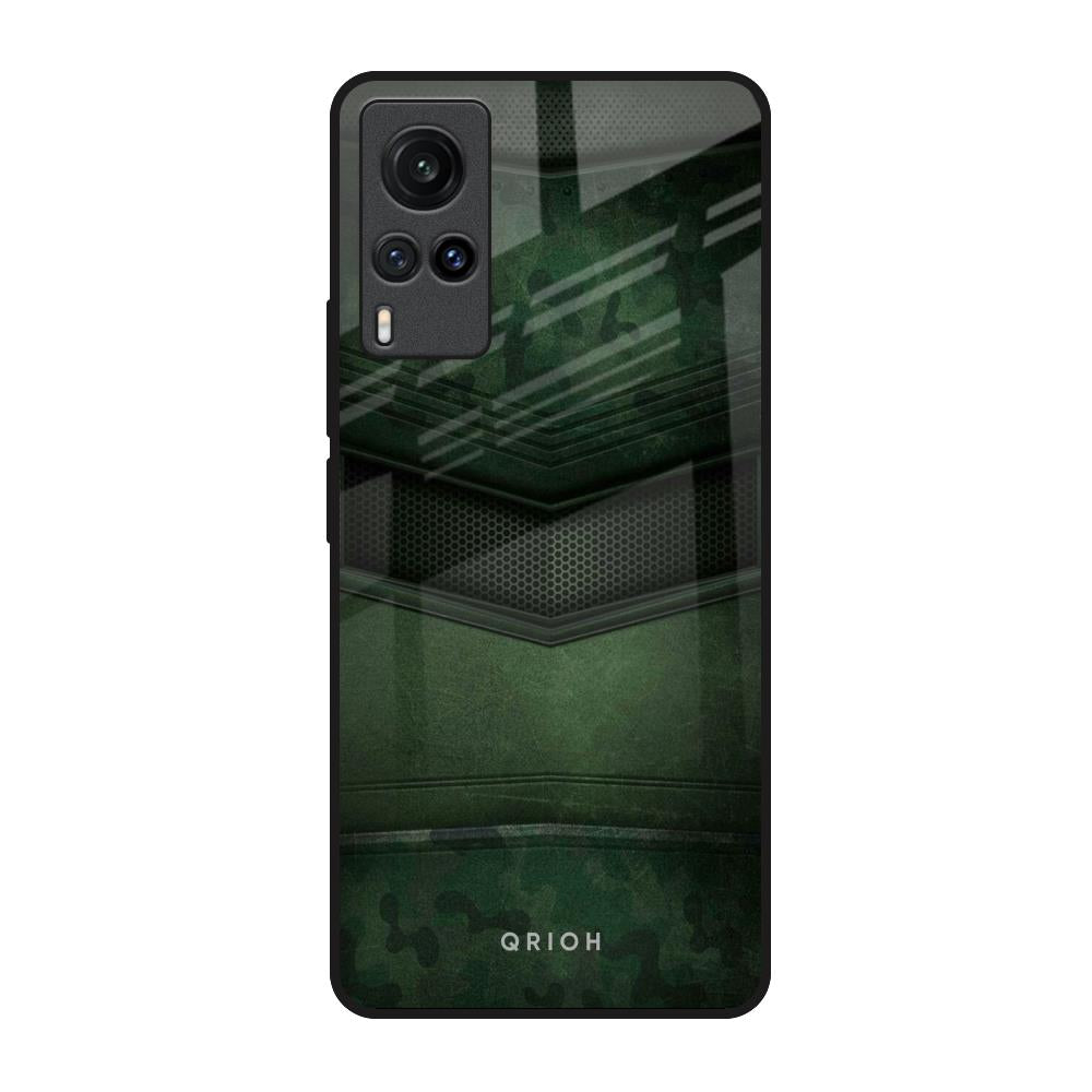 Green Leather Vivo X60 Glass Back Cover Online