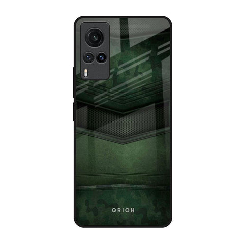 Green Leather Vivo X60 Glass Back Cover Online