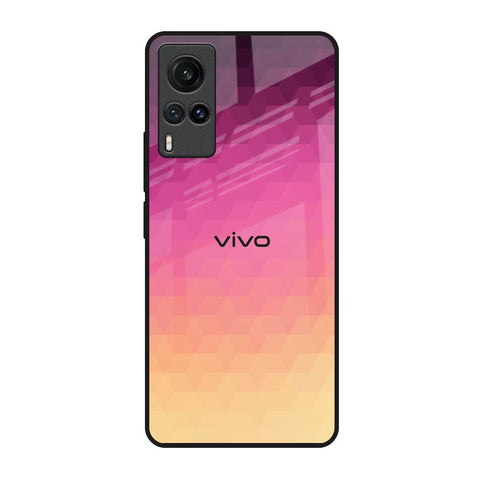 Geometric Pink Diamond Vivo X60 Glass Back Cover Online