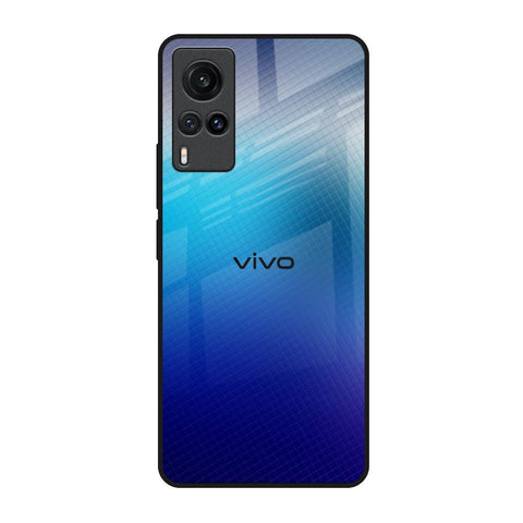 Blue Rhombus Pattern Vivo X60 Glass Back Cover Online