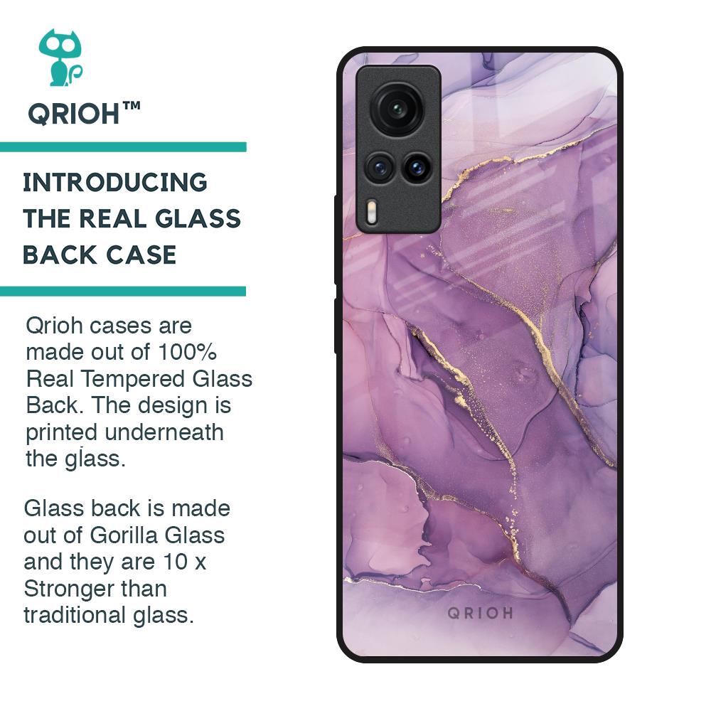 Purple Gold Marble Glass Case for Vivo X60