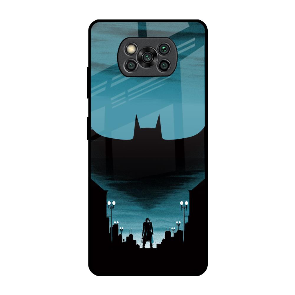 Cyan Bat Poco X3 Pro Glass Back Cover Online