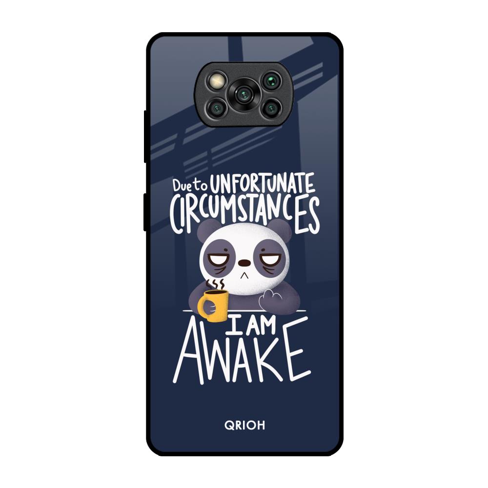 Struggling Panda Poco X3 Pro Glass Back Cover Online