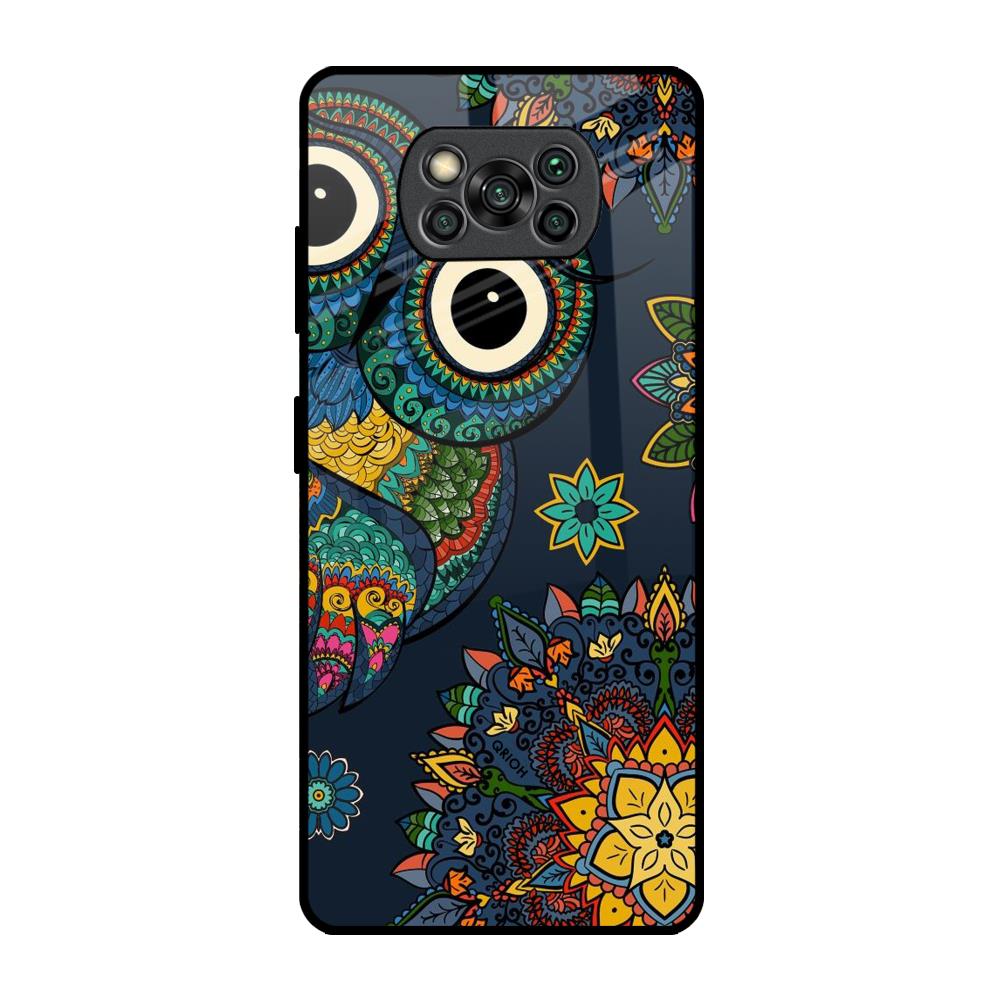 Owl Art Poco X3 Pro Glass Back Cover Online
