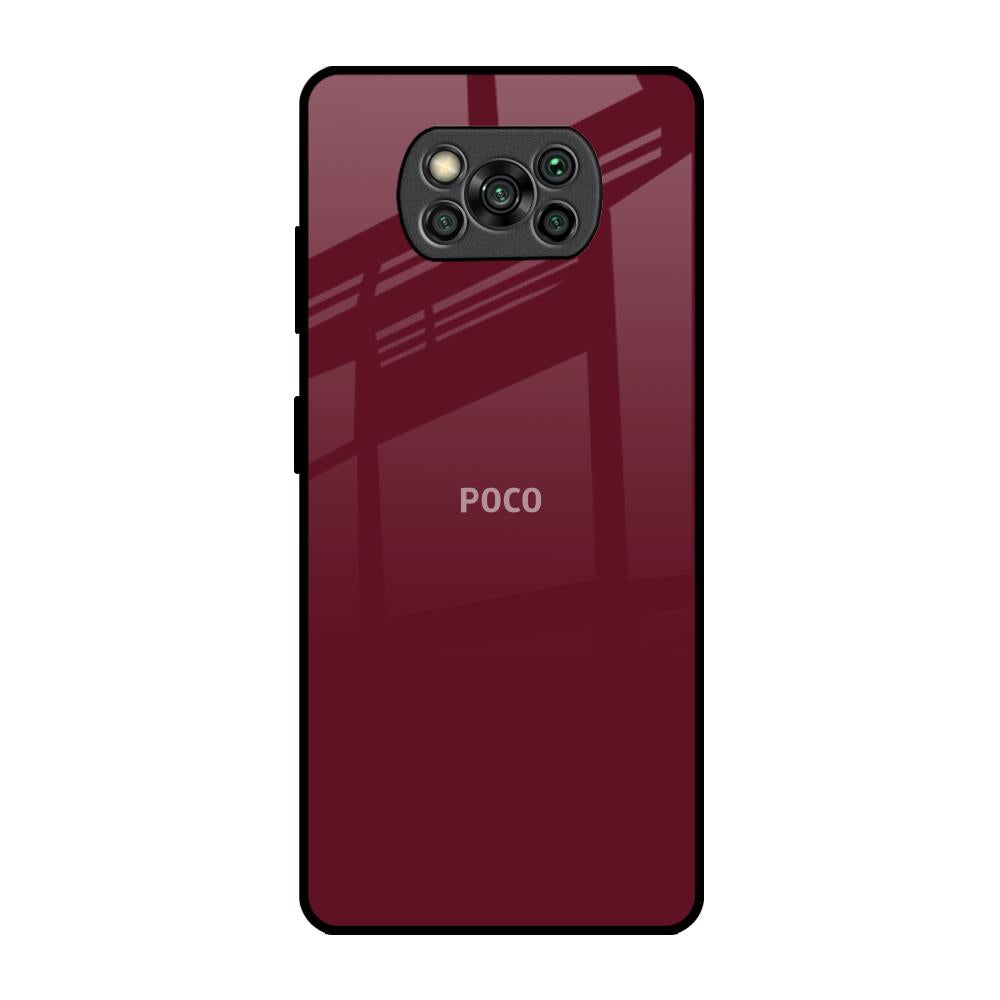 Classic Burgundy Poco X3 Pro Glass Back Cover Online