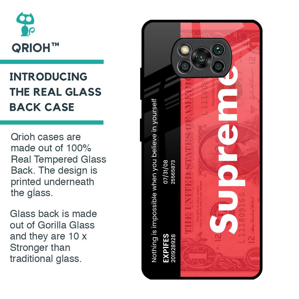 Supreme Ticket Glass Case for Poco X3 Pro