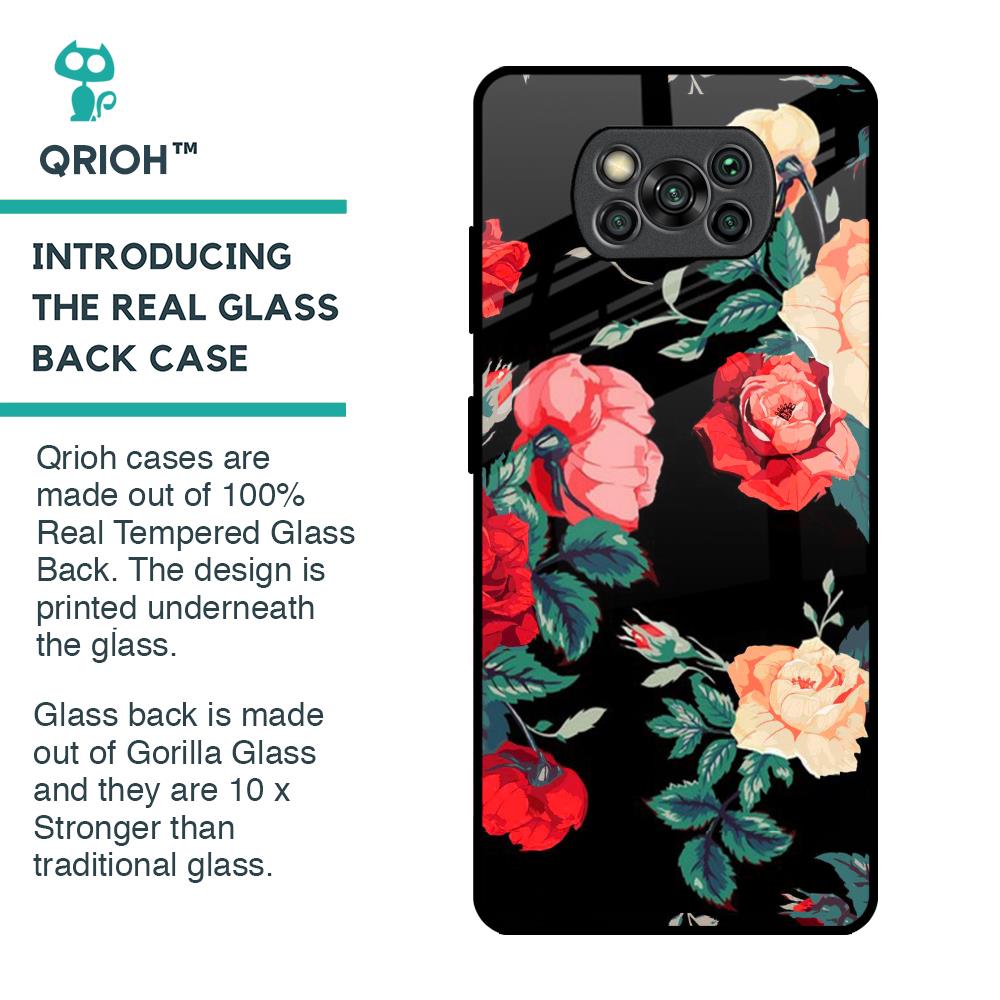 Floral Bunch Glass Case For Poco X3 Pro