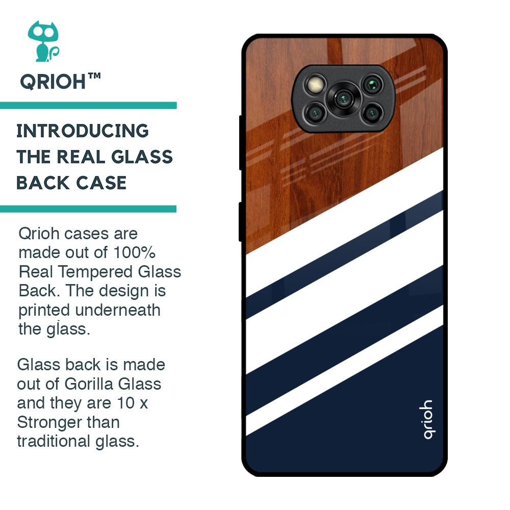 Bold Stripes Glass Case for Poco X3 Pro