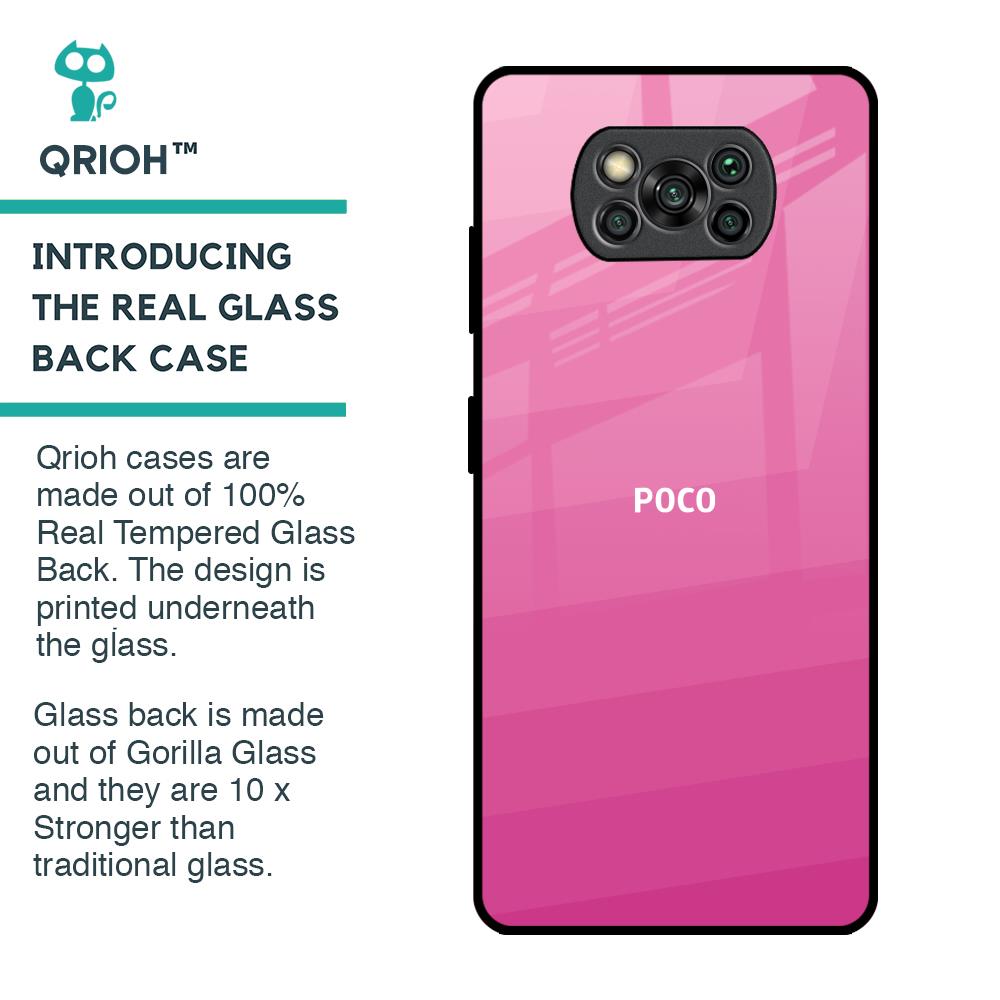Pink Ribbon Caddy Glass Case for Poco X3 Pro