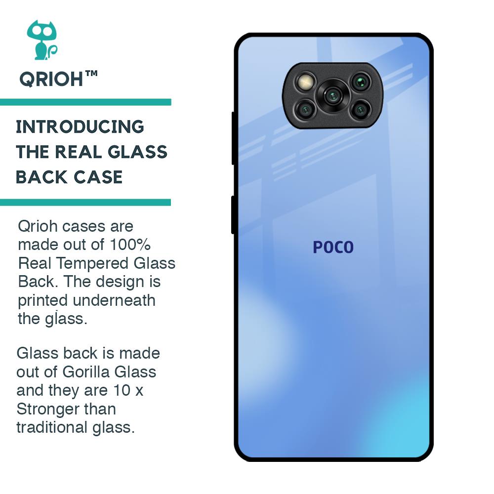 Vibrant Blue Texture Glass Case for Poco X3 Pro