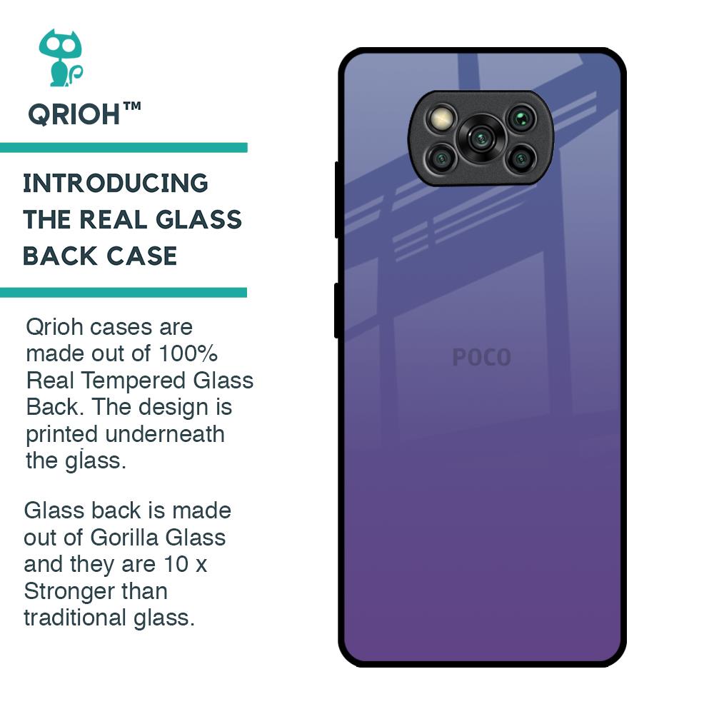 Indigo Pastel Glass Case For Poco X3 Pro