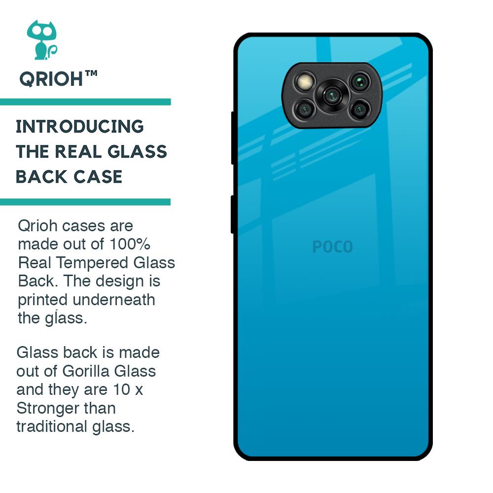 Blue Aqua Glass Case for Poco X3 Pro
