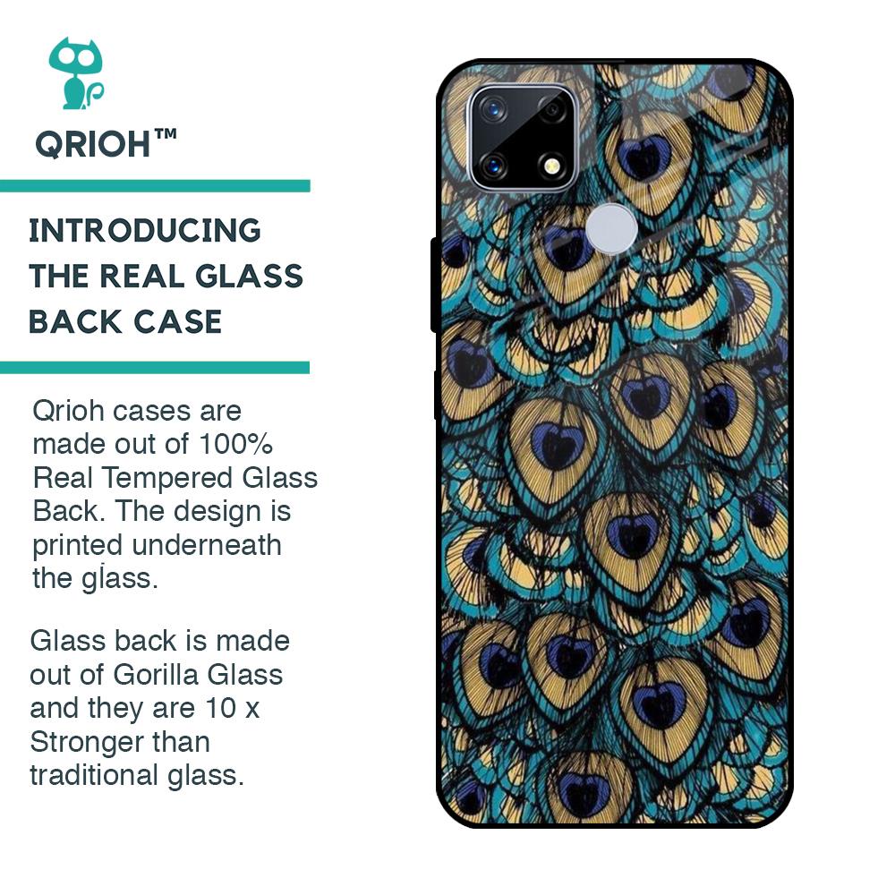 Peacock Feathers Glass case for Realme C25
