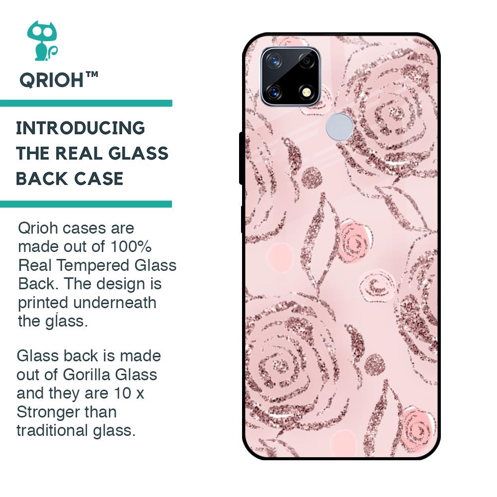 Shimmer Roses Glass case for Realme C25