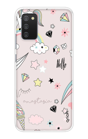 Unicorn Doodle Samsung Galaxy F02s Back Cover