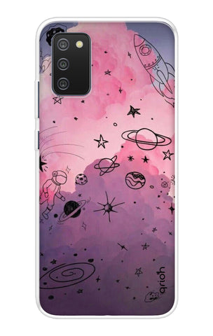 Space Doodles Art Samsung Galaxy F02s Back Cover