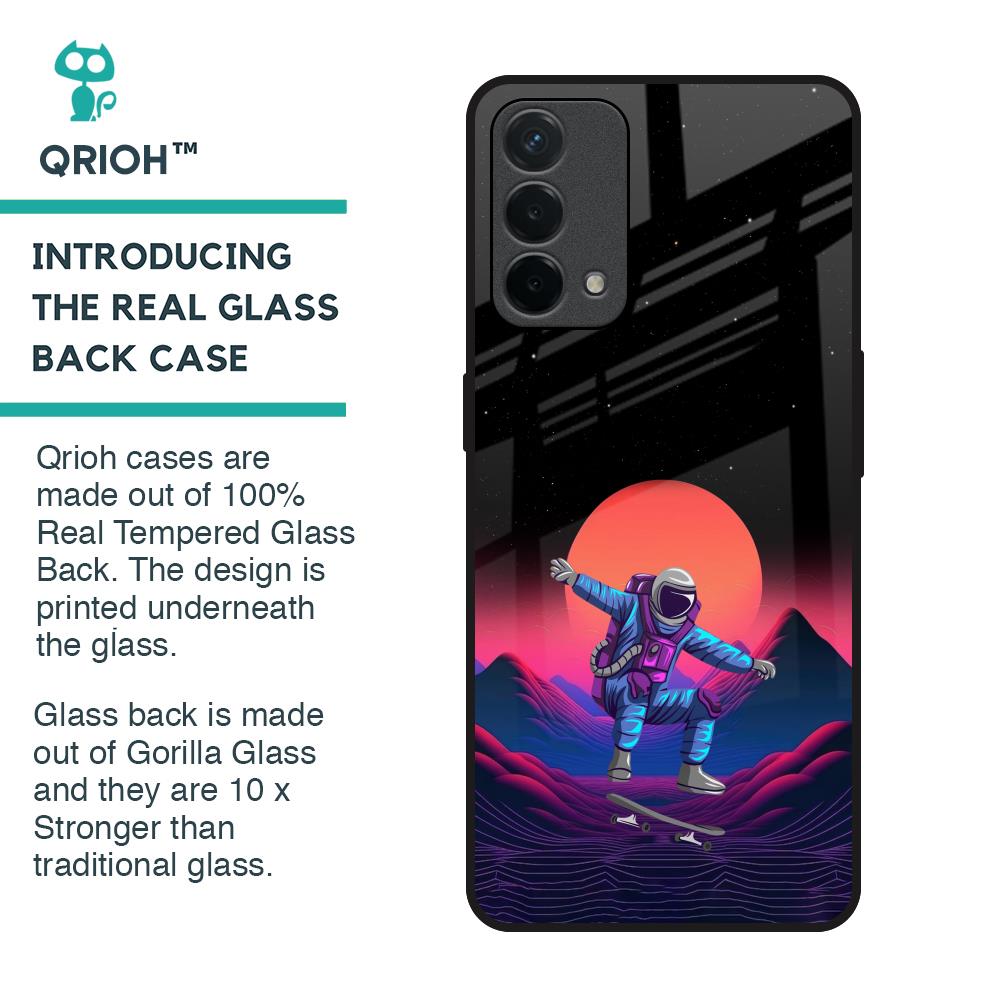 Retro Astronaut Glass Case for Oppo F19