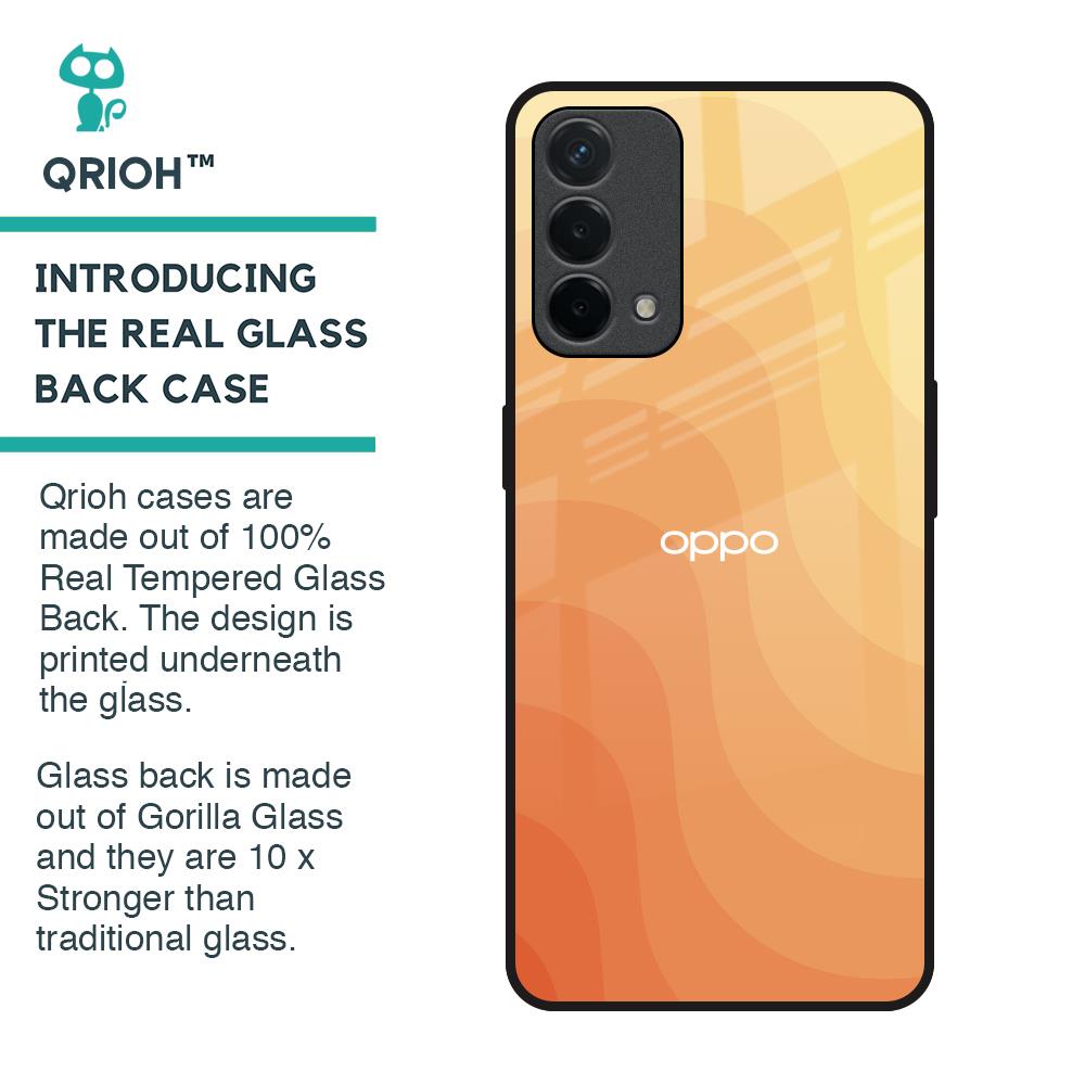 Orange Curve Pattern Glass Case for Oppo F19