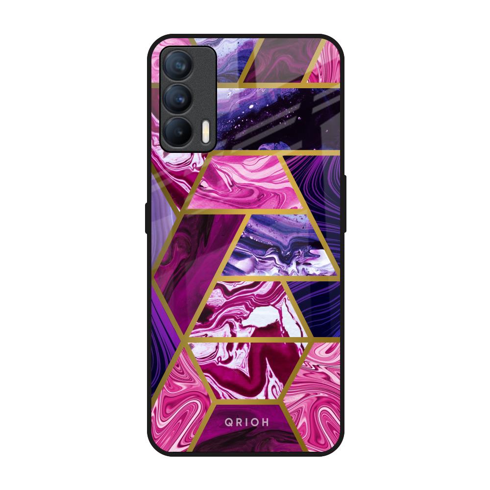 Electroplated Geometric Marble Realme X7 Glass Back Cover Online