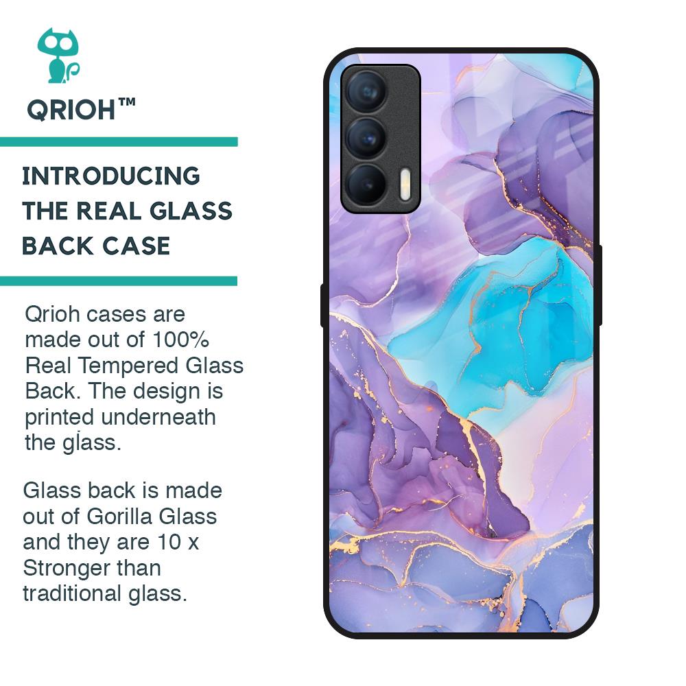 Alcohol ink Marble Glass Case for Realme X7