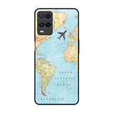Travel Map Oppo A54 Glass Back Cover Online