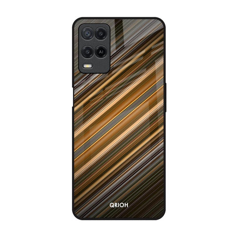 Diagonal Slash Pattern Oppo A54 Glass Back Cover Online