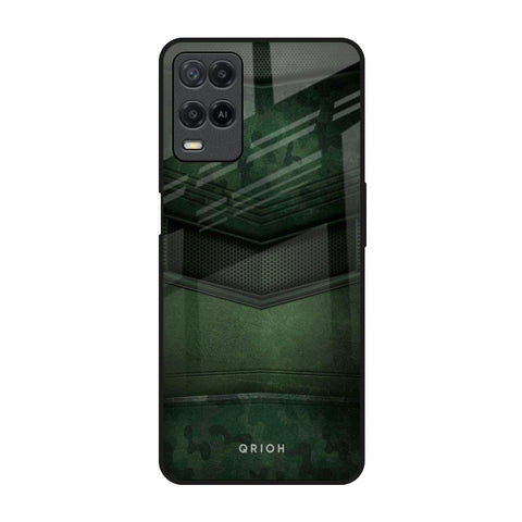 Green Leather Oppo A54 Glass Back Cover Online
